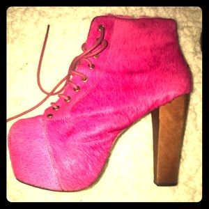 Pink calf Jeffrey Campbell bootie